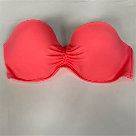 Victoria S Secret Swim Victorias Secret Neon Coral Pushup Bikini Top Poshmark