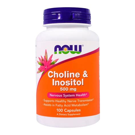 Colina Bitartrate Choline E Inositol 500mg 100 Caps Now F Submarino