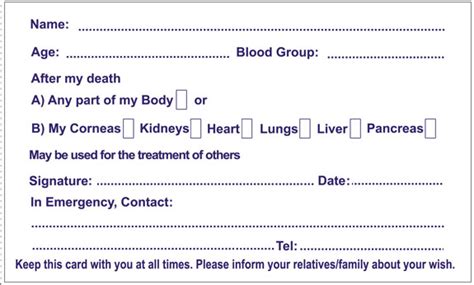 Donor Card Pledge Your Organs Online