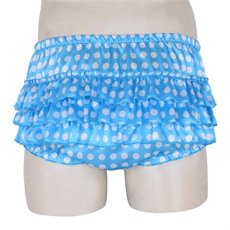 US Sissy Mens Lingerie Ruffled Bloomer Briefs Lace Satin Panties Skirt Underwear EBay