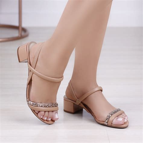 SANDALIA SALTO MOLECA NUDE 5259 846 26661 Shopee Brasil