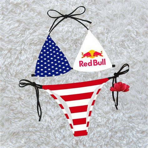 American Flag Red Bull Triangle Beach Bikini Tw163 Hearthtops Store