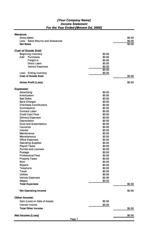 41 Free Income Statement Templates And Examples Templatelab