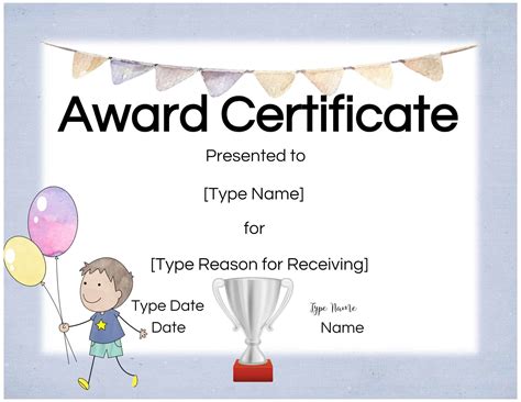 Free Custom Certificates for Kids | Customize Online & Print at Home