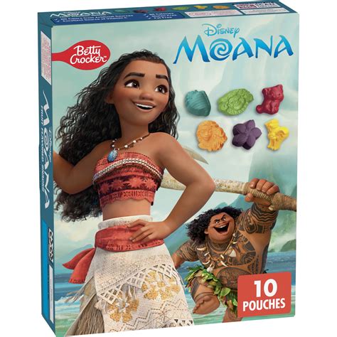 Betty Crocker Disney Moana Fruit Flavored Kids Snacks, Fat Free and