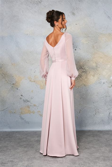 Long Sleeve Jersey Bridesmaid Dress - Richard Designs