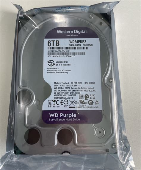 Накопитель HDD SATA 6.0TB WD Purple 5400rpm 256MB (WD64PURZ) (ID ...