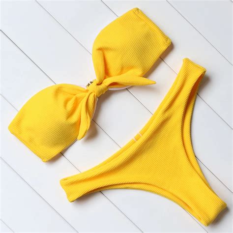Bandeau Traje De Ba O Mujeres Sexy Bikini Halter Traje De Ba O Femenino S Lido Bikini Set Traje