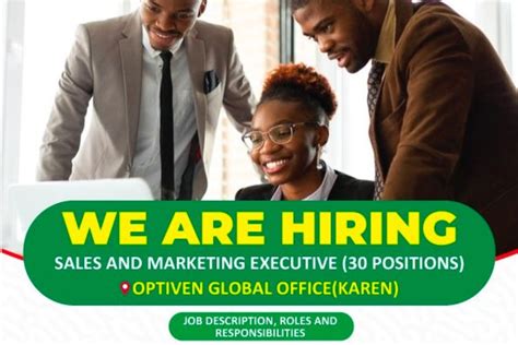 sales  marketing executive job vacancy  positions optiven group