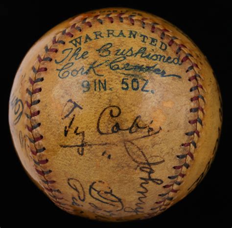 Babe Ruth Ty Cobb Connie Mack Tris Speaker Walter Johnson Oal Baseball Signed By