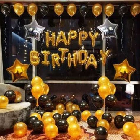 Jual dekorasi happy birthday gold decoration di Seller wibros shop