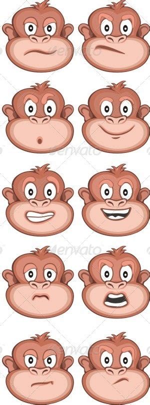 Monkey Expressions, Vectors | GraphicRiver