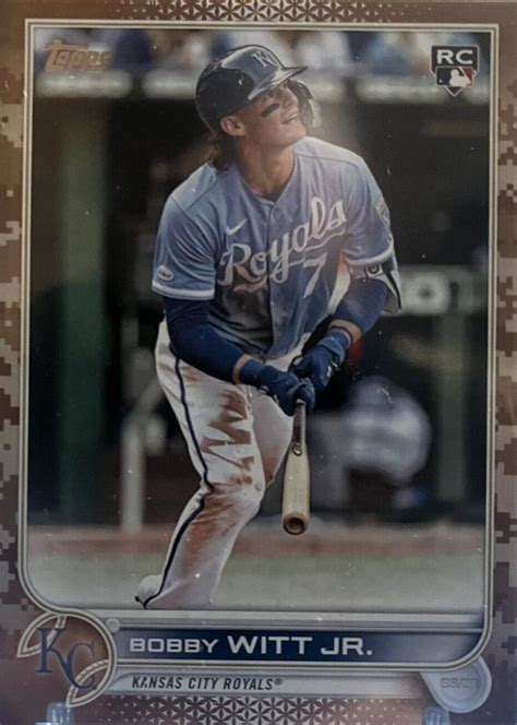 Bobby Witt Jr 2022 Topps Update US100 Memorial Day Camo 25 Price