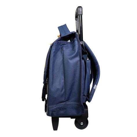 Cartable à roulettes Cybel 38 cm 2 compartiments bleu marine et