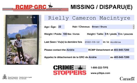 RCMP Seek Help In Finding Missing 22 Year Old From Airdrie The