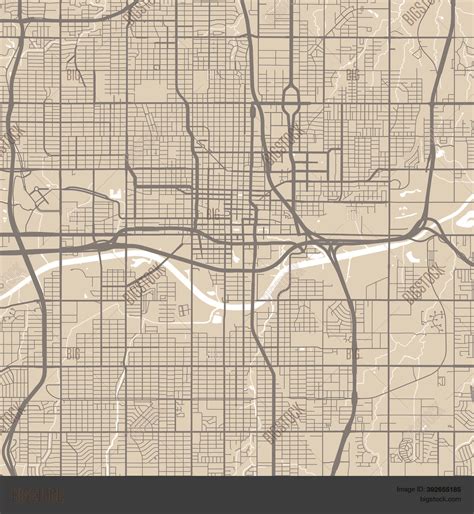 Oklahoma City Downtown Street Map