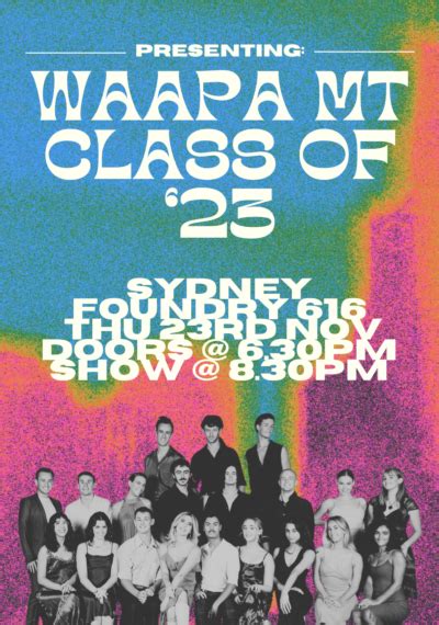 23 November Thursday: WAAPA Showcase Cabaret - Foundry 616