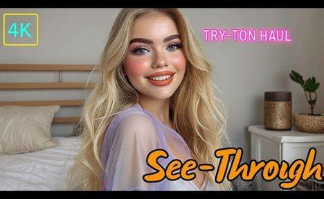 4K Transparent Lingerie Micro String Bikini Try On Haul Latest Sheer Outfit Trends