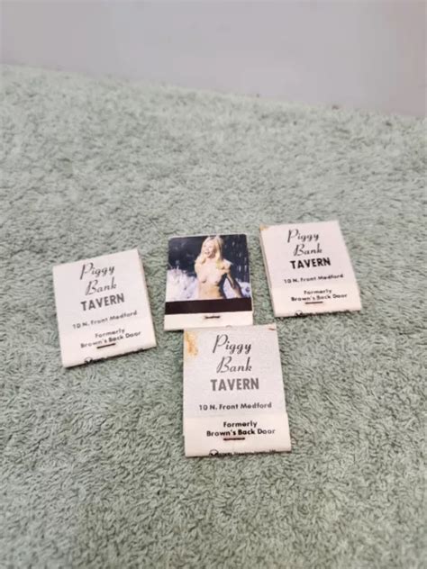 VINTAGE NUDE GIRLIE Matchbook Piggy Bank Tavern Medford OR Unstruck PicClick CA