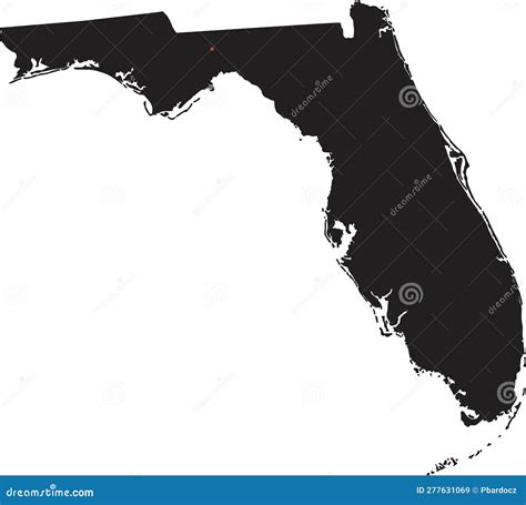 Detailed Florida Silhouette Map Stock Vector Illustration Of Icon