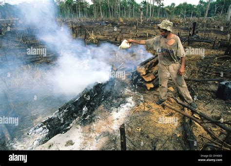 Brazil rainforest burning farmer hi-res stock photography and images ...