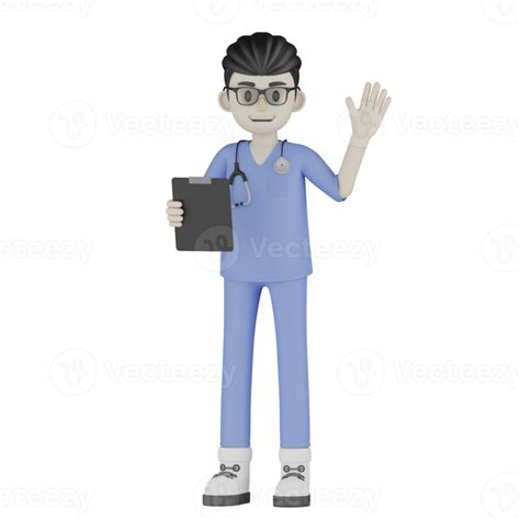 3d Isolated Doctor With A Medical Record 11047939 Png