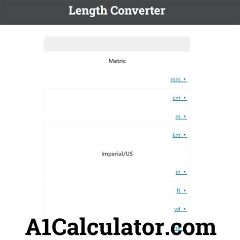 Length Converter - A1Calculator