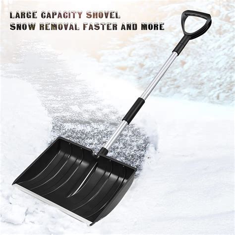 Biplut Snow Shovel Detachable Large Capacity Adjustable Length Ergonomic Design Save Time Iron ...