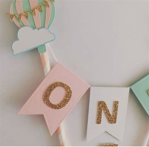 Hot Air Balloon Cake Topper Up Up And Away Cake Bunting 1st Etsy