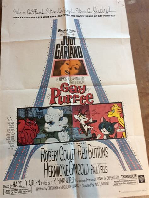 Gay Purr Ee Movie Poster Judy Garland Folded Original Etsy
