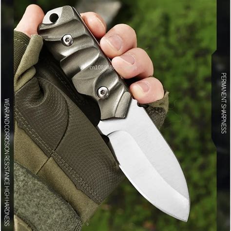 New High End Outdoor Straight Knife Camping Thick Steel Self Defense