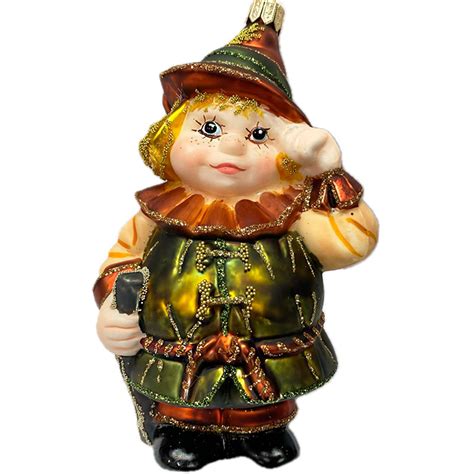 Стеклянная ёлочная игрушка «Огородное чучело», ручная работа — купить в ...