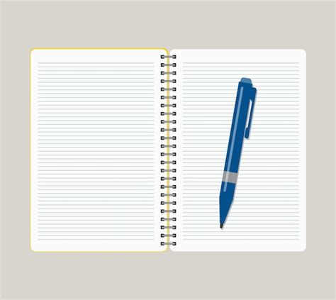 Cahier Ouvert Avec Un Stylo Bleu Illustration Vectoriellexa Vecteur