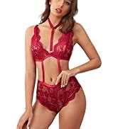 AnloveKiss Women Sexy Lingerie Black Eyelash Lace Chemise Babydoll Nightwear M Black At