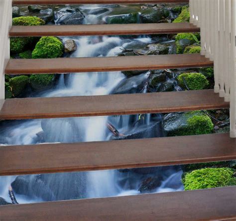 Stairs Waterfall Stickers Tenstickers