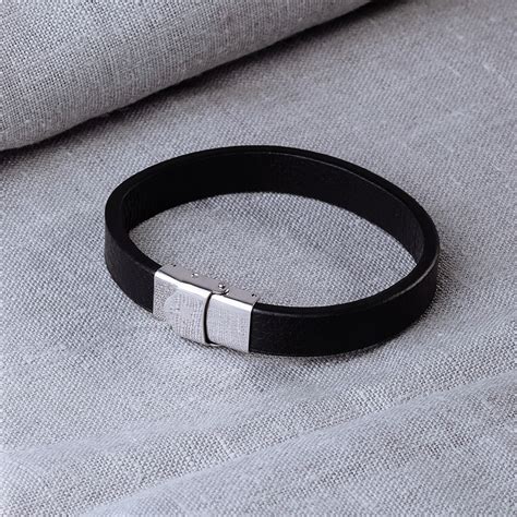 Стальной браслет мужской с кожей 000-351275 | Купить в рассрочку в ...