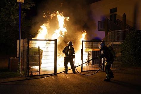 Müllcontainer am Schulzentrum in Flammen Lüneburg Aktuell