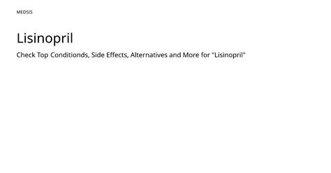 Lisinopril Medsis