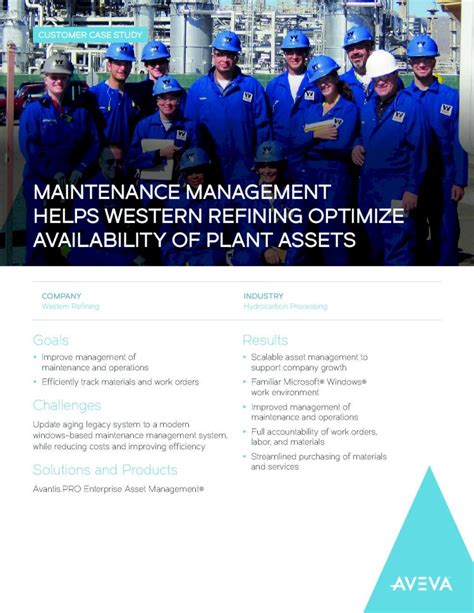 Pdf Maintenance Management Helps Western Aveva Is A Global