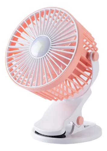 Ventilador De Clip Recargable Con Luz Led Portatil Ajustable Envío gratis