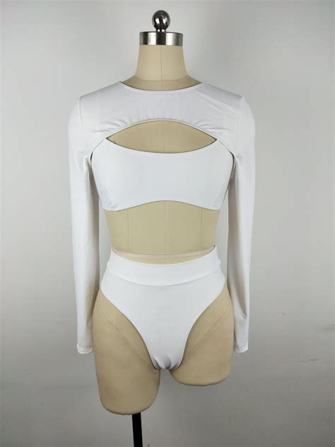 Hollow Out Bikini White Sexy Swimsuit Three Piece Suit Bikini Triangle And Swimsuit Bikini Price