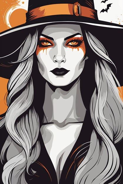 Premium Vector Witchcraft Wonders Halloween Witch With Hat Vector Art