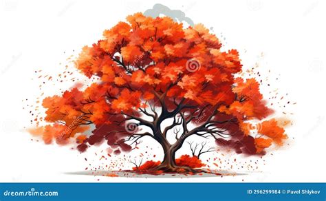 Autumn Trees 2d Design White Background Stock Photo Image Of