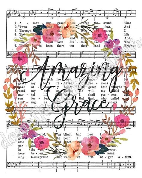 Printable Amazing Grace Hymn Art Sheet Music Instant Etsy Hymn Art Amazing Grace Hymn