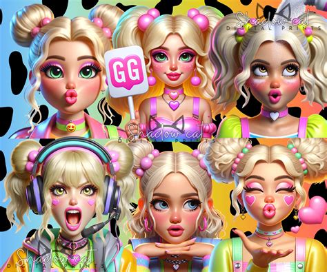 Blonde Twitch Emotes Chibi Girl Emojis Kawaii Anime Gamer Girl Streamer Emotes For