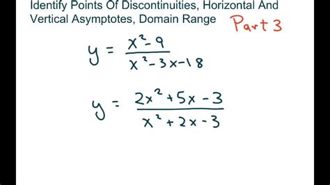 Identify Points Of Discontinuities Horizontal And Vertical Asymptotes