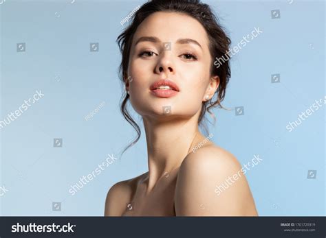 Brunette Sensual Woman Clean Face Nude Stock Photo 1701720319 Shutterstock