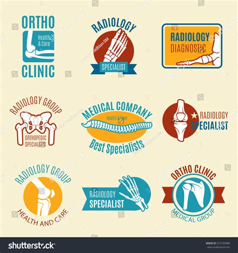 Orthopedic Clinic Radiology Diagnostics Center Symbol Stock Vector