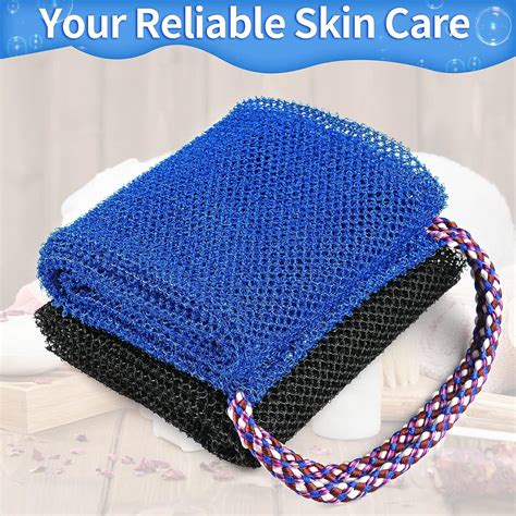 African Exfoliating Net Sponge Set - 2 Pcs Bath Washcloth & Body ...