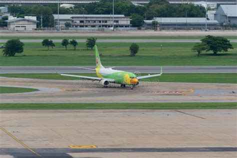 An Airplane On Runway At Bangkok International Airport Editorial Stock